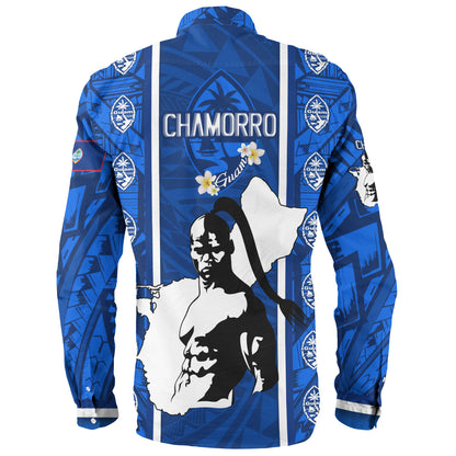 Guam Custom Personalised Long Sleeve Shirt Chamorro Warrior Traditional Tribal Patterns