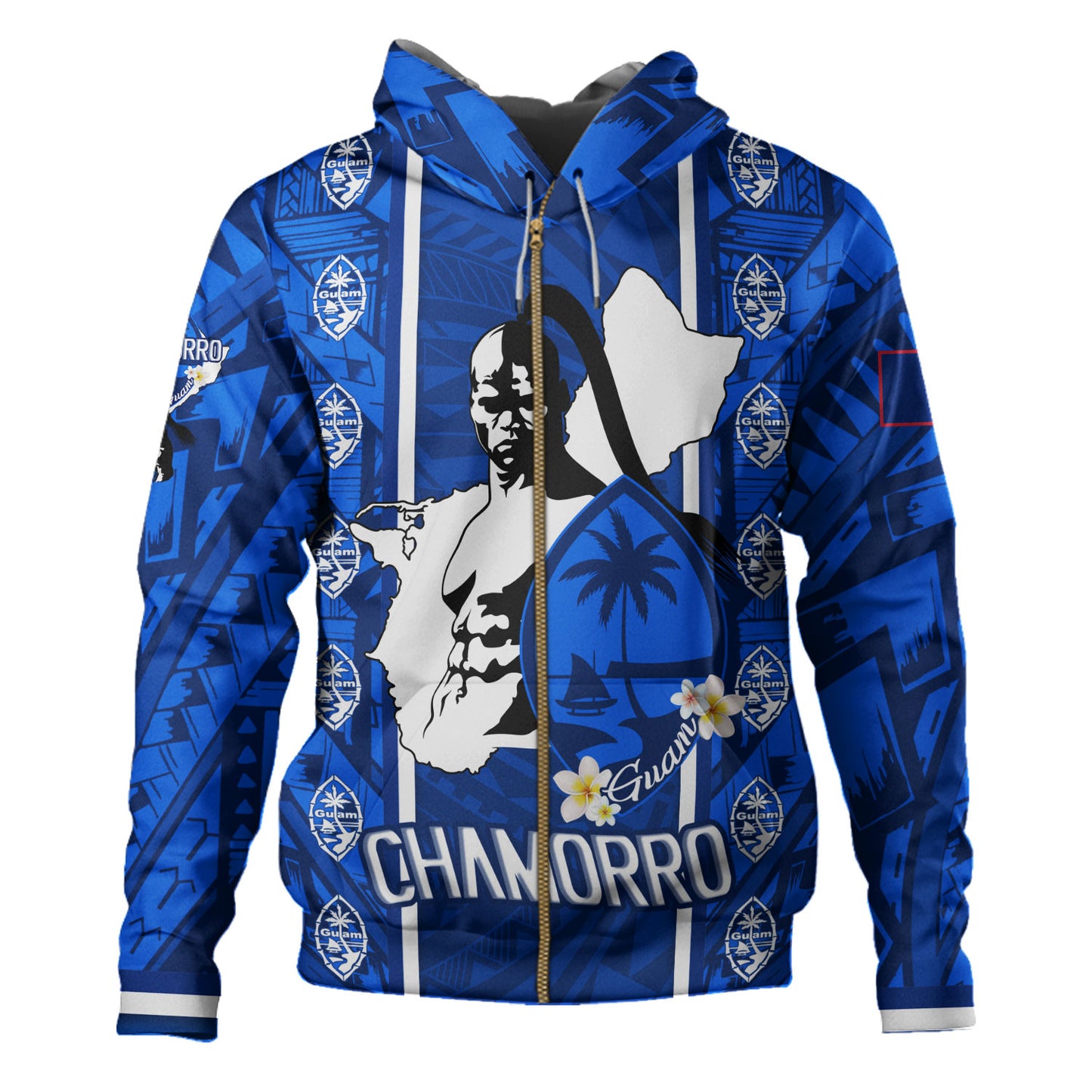 Guam Custom Personalised Hoodie Chamorro Warrior Traditional Tribal Patterns