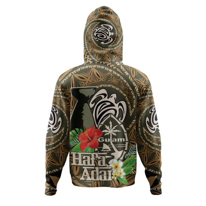 Guam Hoodie Hafa Adai Seal Flower Tropical Retro Style