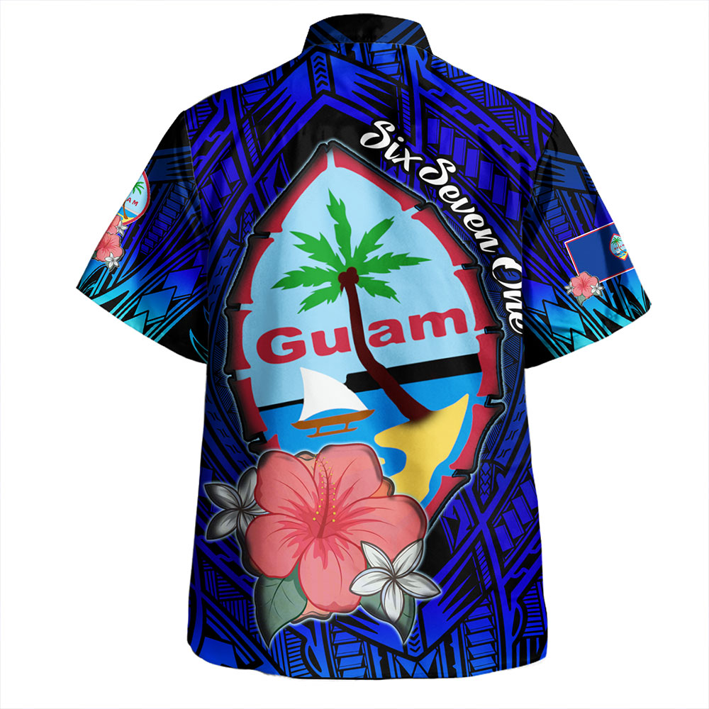 Guam Hawaiian Shirt Custom Guam Coat Of Arms Polynesian Half Body Tattoo Black Style