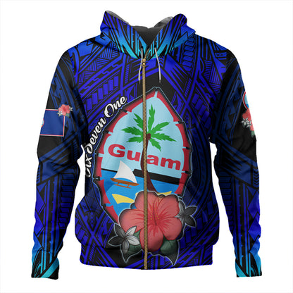 Guam Hoodie Hibiscus Flowers With Seal