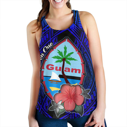 Guam Women Tank Hibiscus Flowers With Seal