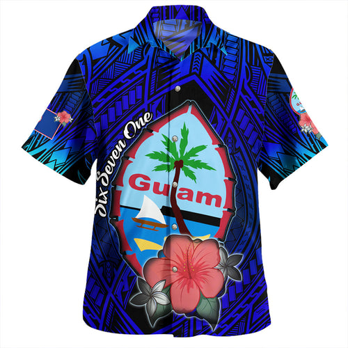 Guam Hawaiian Shirt Custom Guam Coat Of Arms Polynesian Half Body Tattoo Black Style
