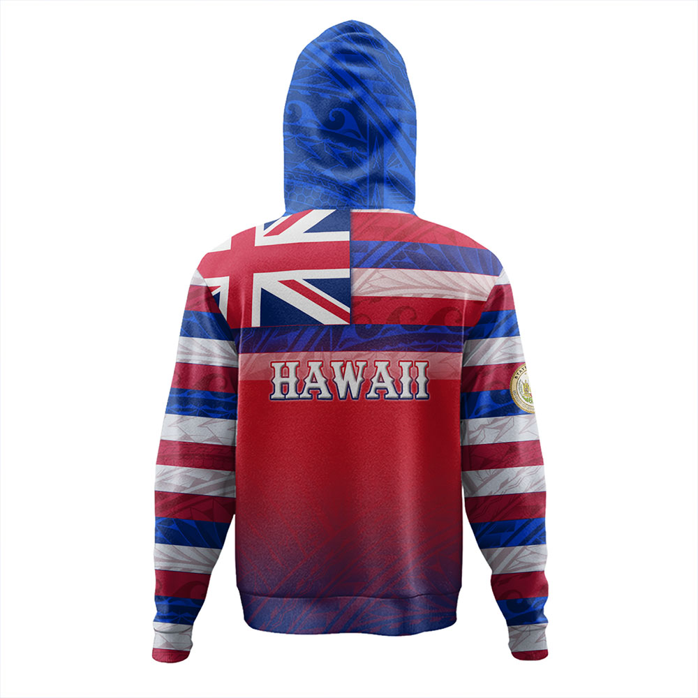 Hawaii Hoodie - Hawaii Flag Color With Traditional Patterns