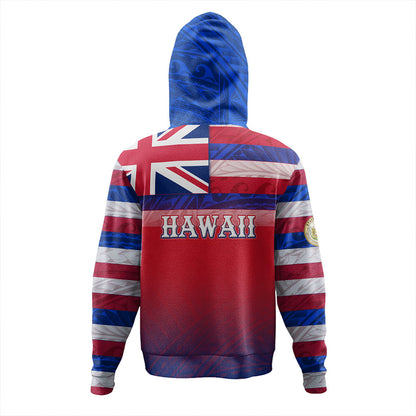 Hawaii Hoodie - Hawaii Flag Color With Traditional Patterns