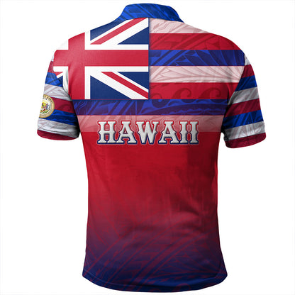 Hawaii Polo Shirt - Hawaii Flag Color With Traditional Patterns