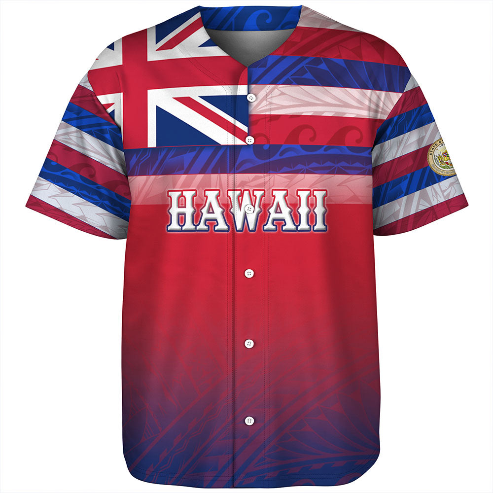 Hawaii Baseball Shirt - Hawaii Flag Color With Traditional Patterns