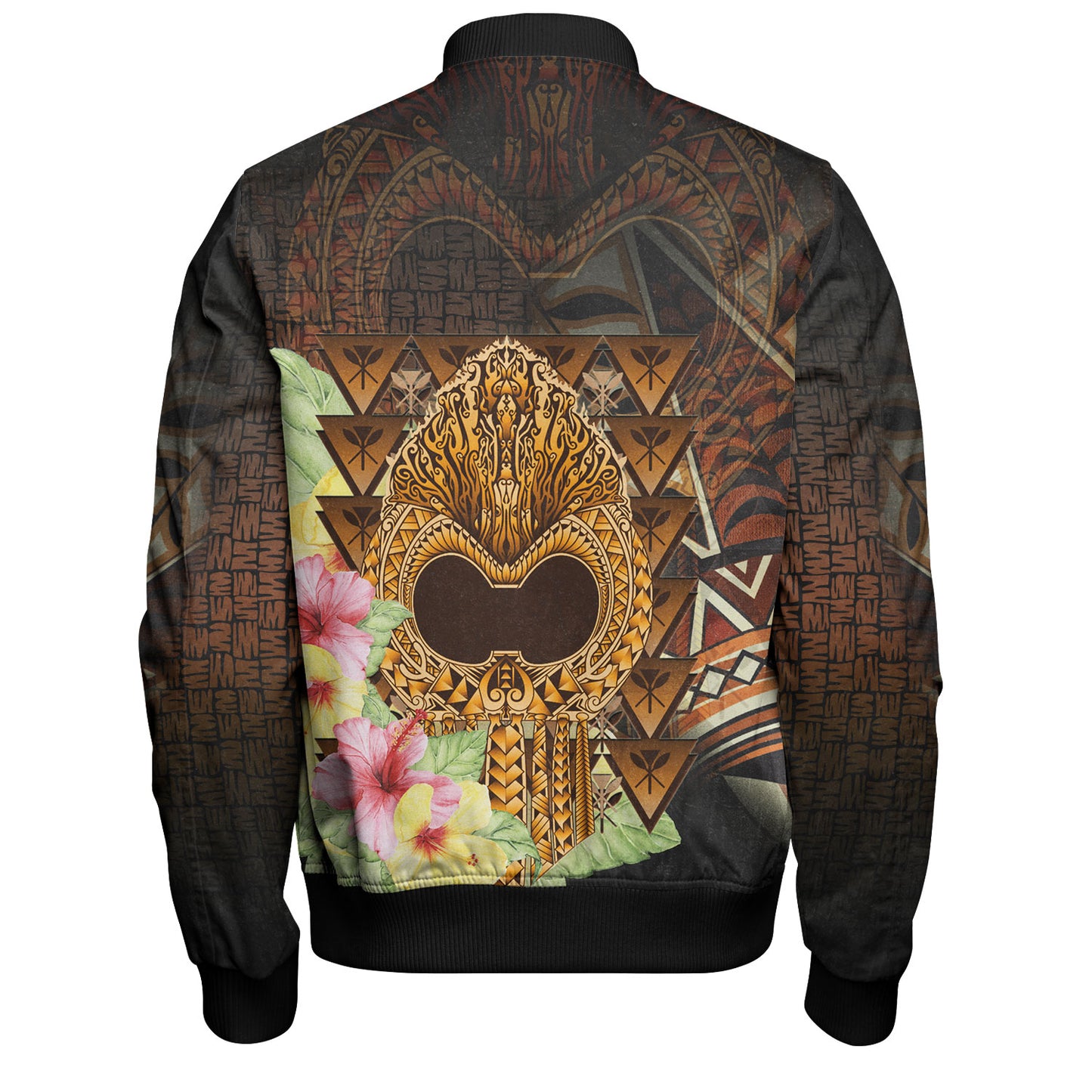 Hawaii Bomber Jacket Ikaika Hawaiian With Hibiscus Flowers Retro Style