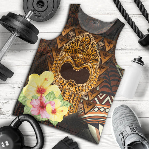 Hawaii Tank Top Ikaika Hawaiian With Hibiscus Flowers Retro Style