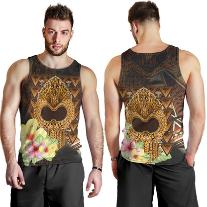 Hawaii Tank Top Ikaika Hawaiian With Hibiscus Flowers Retro Style
