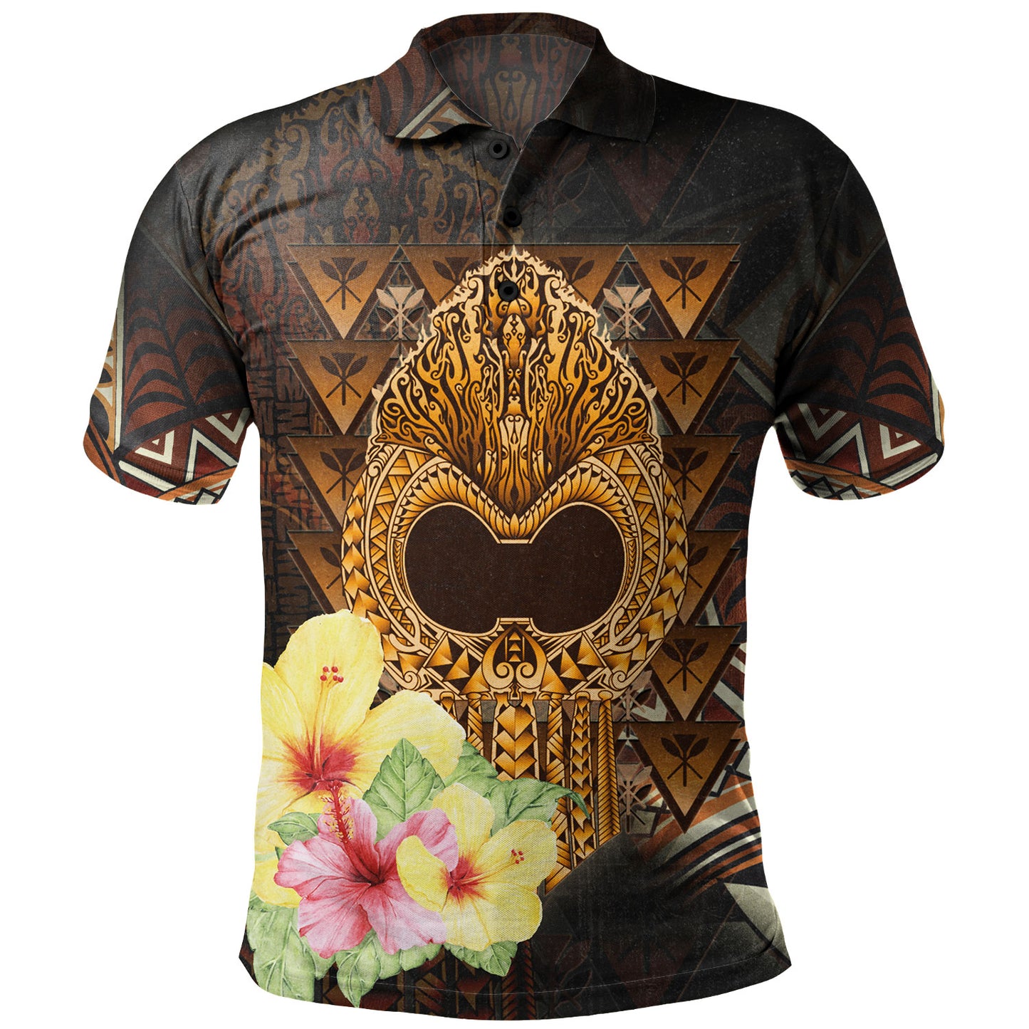 Hawaii Polo Shirt Ikaika Hawaiian With Hibiscus Flowers Retro Style