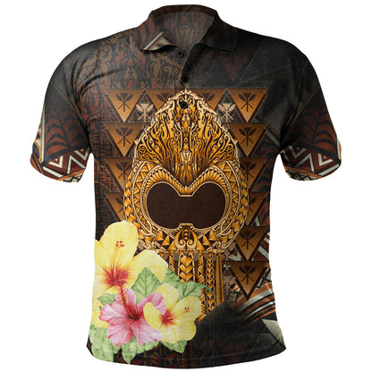 Hawaii Polo Shirt Ikaika Hawaiian With Hibiscus Flowers Retro Style