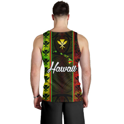 Hawaii Custom Personalised Tank Top Kanakamaoli Flag With Map Traditional Patterns