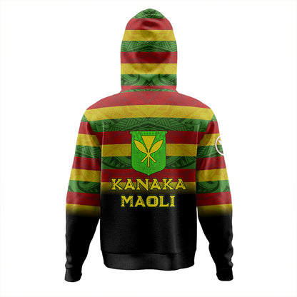 Hawaii Hoodie - Kanaka Maoli Flag Color With Traditional Patterns