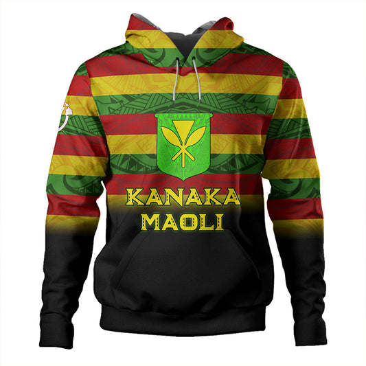 Hawaii Hoodie - Kanaka Maoli Flag Color With Traditional Patterns