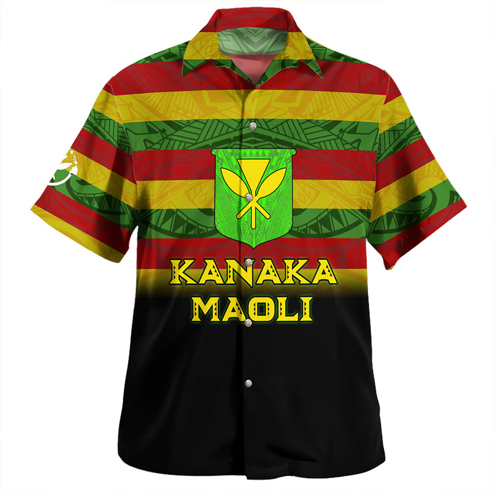 Hawaii Hawaiian Shirt - Kanaka Maoli Flag Color With Traditional Patterns