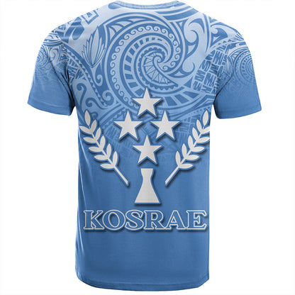 Kosrae T-Shirt Flag Color With Traditional Patterns