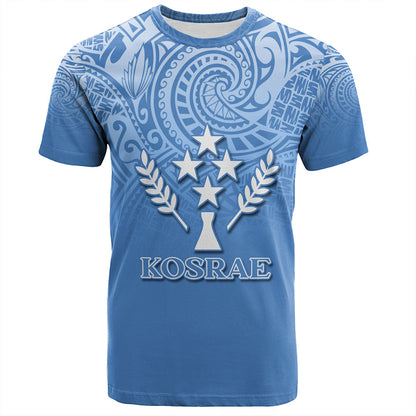 Kosrae T-Shirt Flag Color With Traditional Patterns