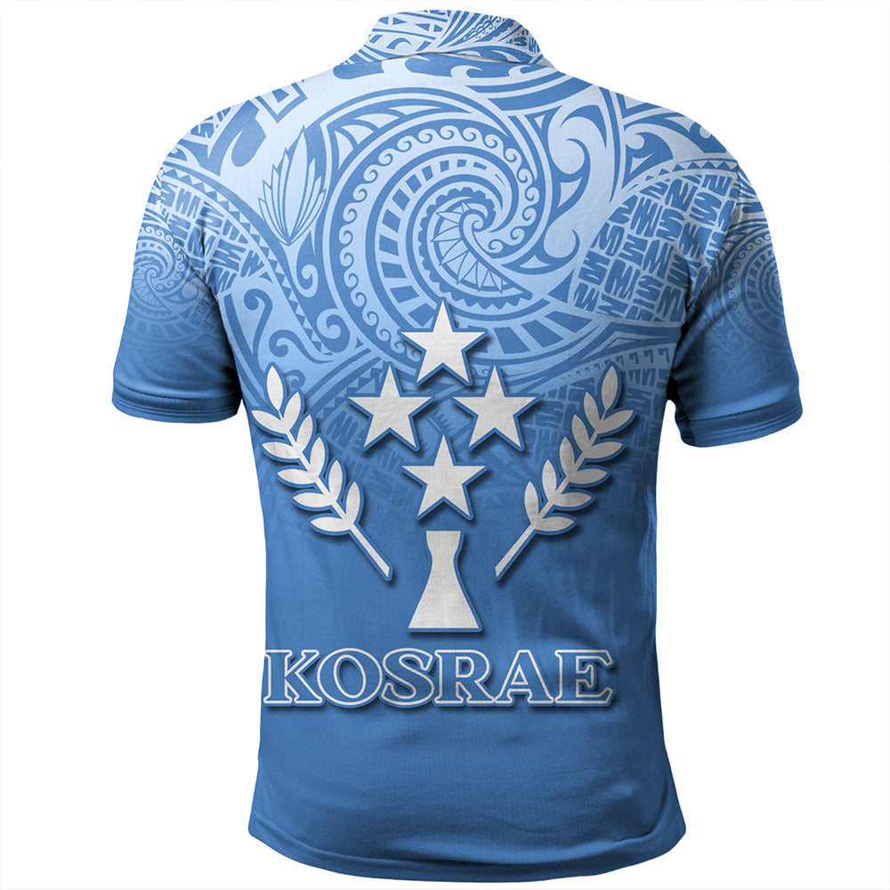 Kosrae Polo Shirt Flag Color With Traditional Patterns