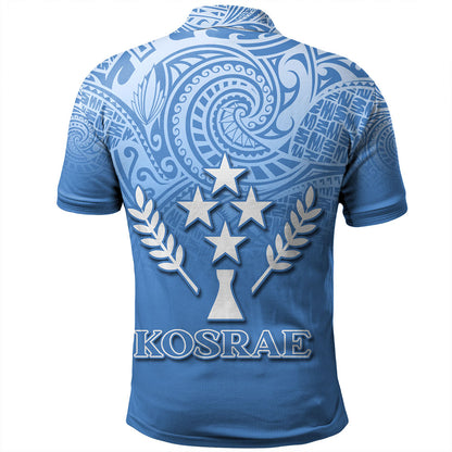 Kosrae Polo Shirt Flag Color With Traditional Patterns