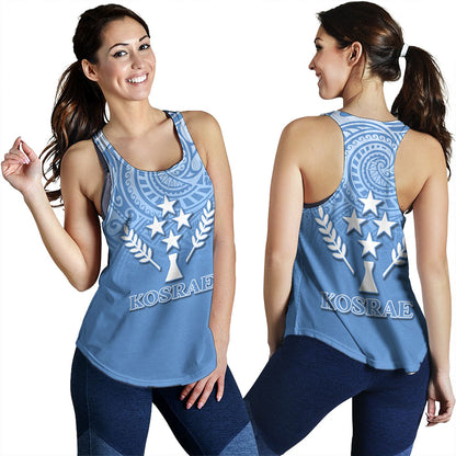 Kosrae Women Tank Flag Color With Traditional Patterns