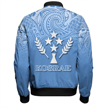 Kosrae Bomber Jacket Flag Color With Traditional Patterns