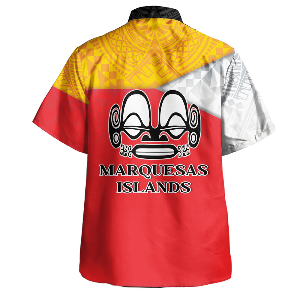 Marquesas Islands Hawaiian Shirt Flag Color With Traditional Patterns