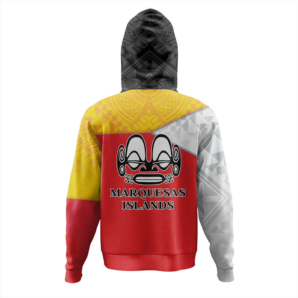 Marquesas Islands Hoodie Flag Color With Traditional Patterns