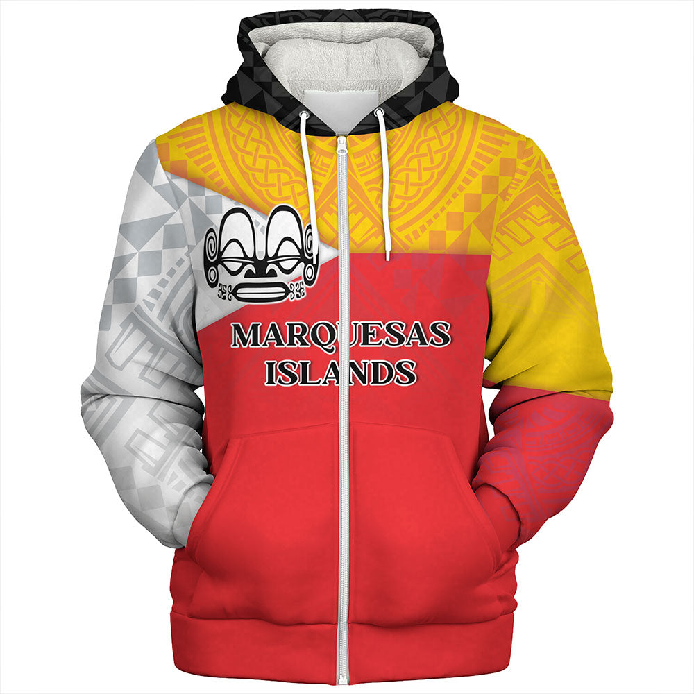 Marquesas Flag Marquesas Islands Sherpa Hoodie Flag Color With Traditional Patterns ...