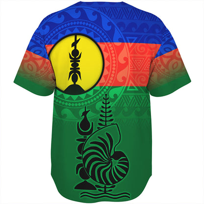 New Caledonia Baseball Shirt Flag Color With Traditional Patterns