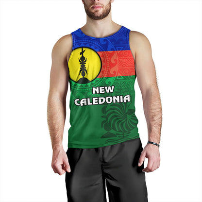 New Caledonia Tank Top Flag Color With Traditional Patterns
