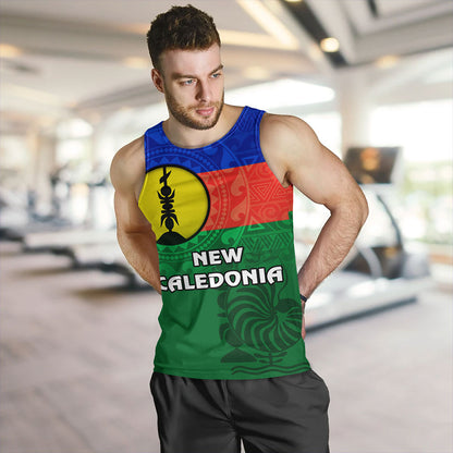 New Caledonia Tank Top Flag Color With Traditional Patterns
