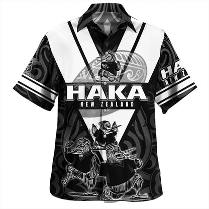 New Zealand Hawaiian Shirt Kiwi Birds With Rugby Ball