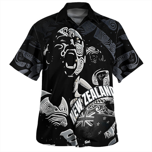 New Zealand Hawaiian Shirt Maori Haka With Rugby Ball