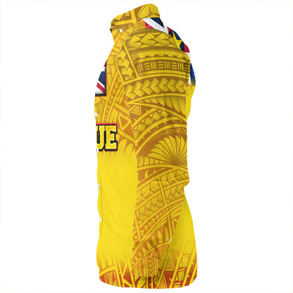 Niue Long Sleeve Shirt Flag Color With Traditional Patterns