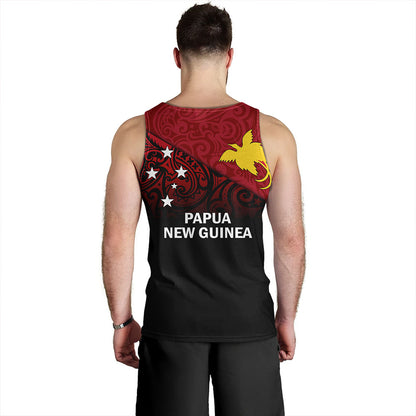 Papua New Guinea Tank Top - PNG Flag Color With Traditional Patterns