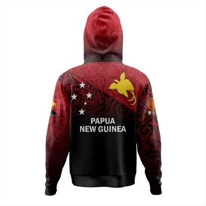 Papua New Guinea Hoodie - PNG Flag Color With Traditional Patterns