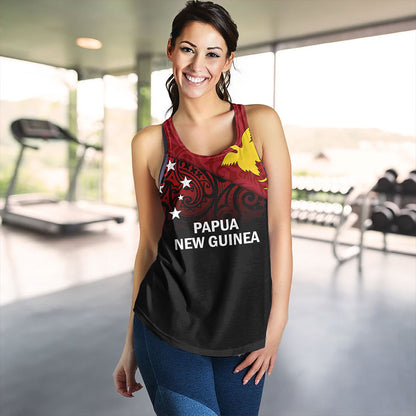 Papua New Guinea Women Tank - PNG Flag Color With Traditional Patterns
