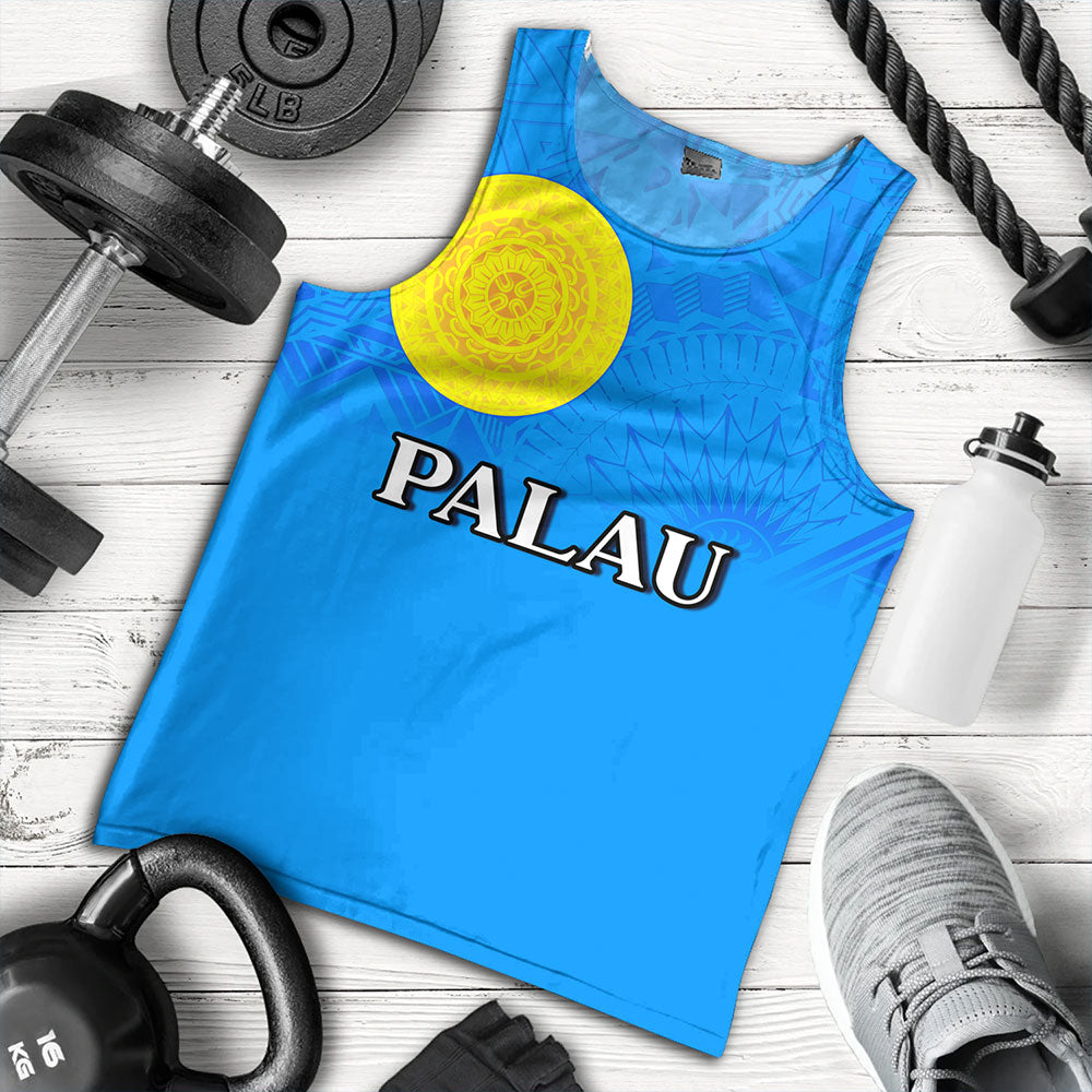 Palau Pattern Palau Tank Top Flag Color With Traditional Patterns | Polynesian.co