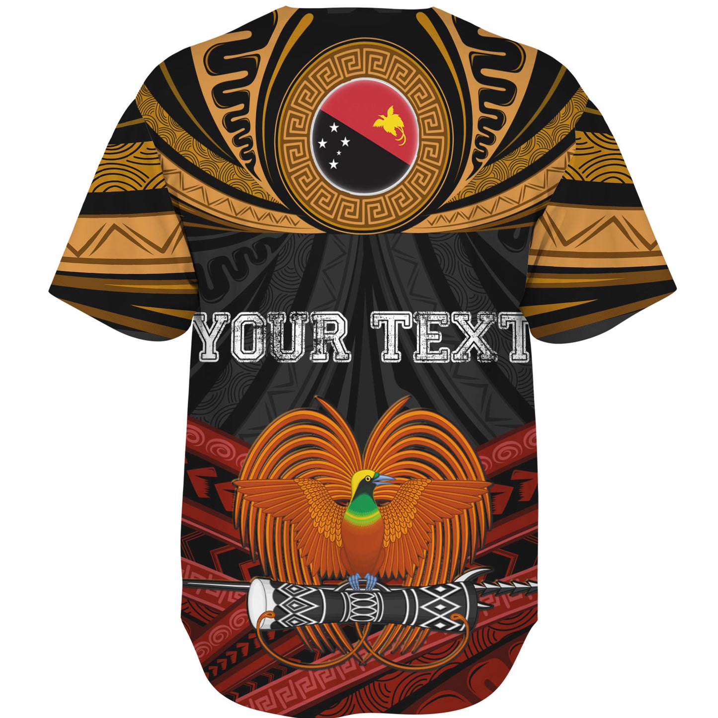 Papua New Guinea Custom Personalised Baseball Shirt Papua New Guinea Fabric Pattern Design