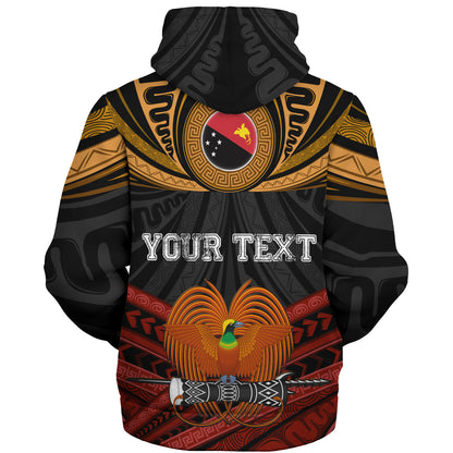Papua New Guinea Custom Personalised Sherpa Hoodie Papua New Guinea Fabric Pattern Design