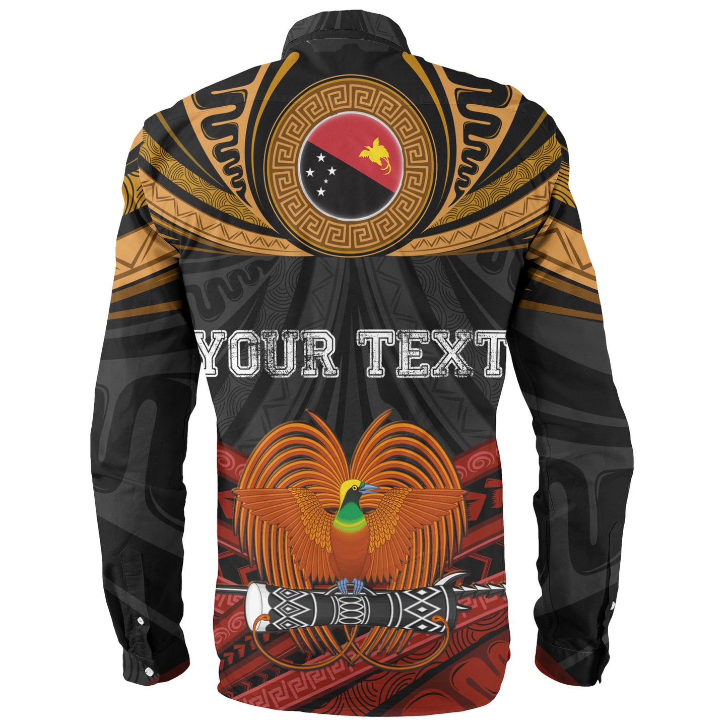 Papua New Guinea Custom Personalised Long Sleeve Shirt Papua New Guinea Fabric Pattern Design