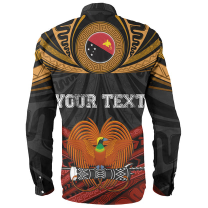 Papua New Guinea Custom Personalised Long Sleeve Shirt Papua New Guinea Fabric Pattern Design