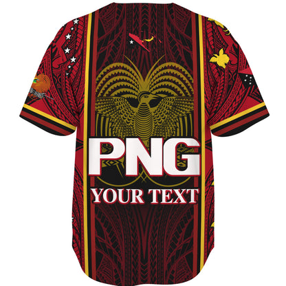 Papua New Guinea Custom Personalised Baseball Shirt Seal And Map Tribal Traditional Patterns