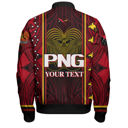 Papua New Guinea Custom Personalised Bomber Jacket Seal And Map Tribal Traditional Patterns