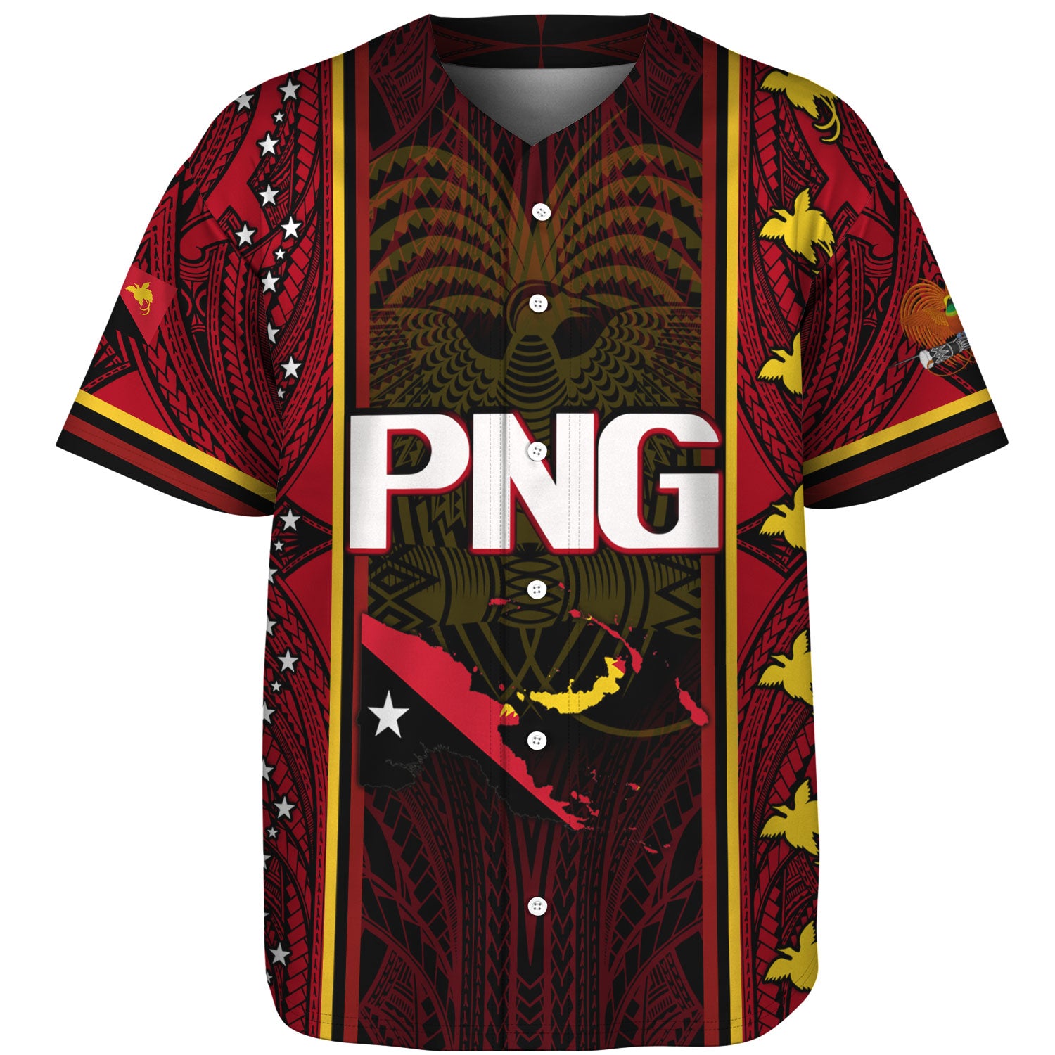 Papua New Guinea Custom Personalised Baseball Shirt Seal And Map Tribal Traditional Patterns