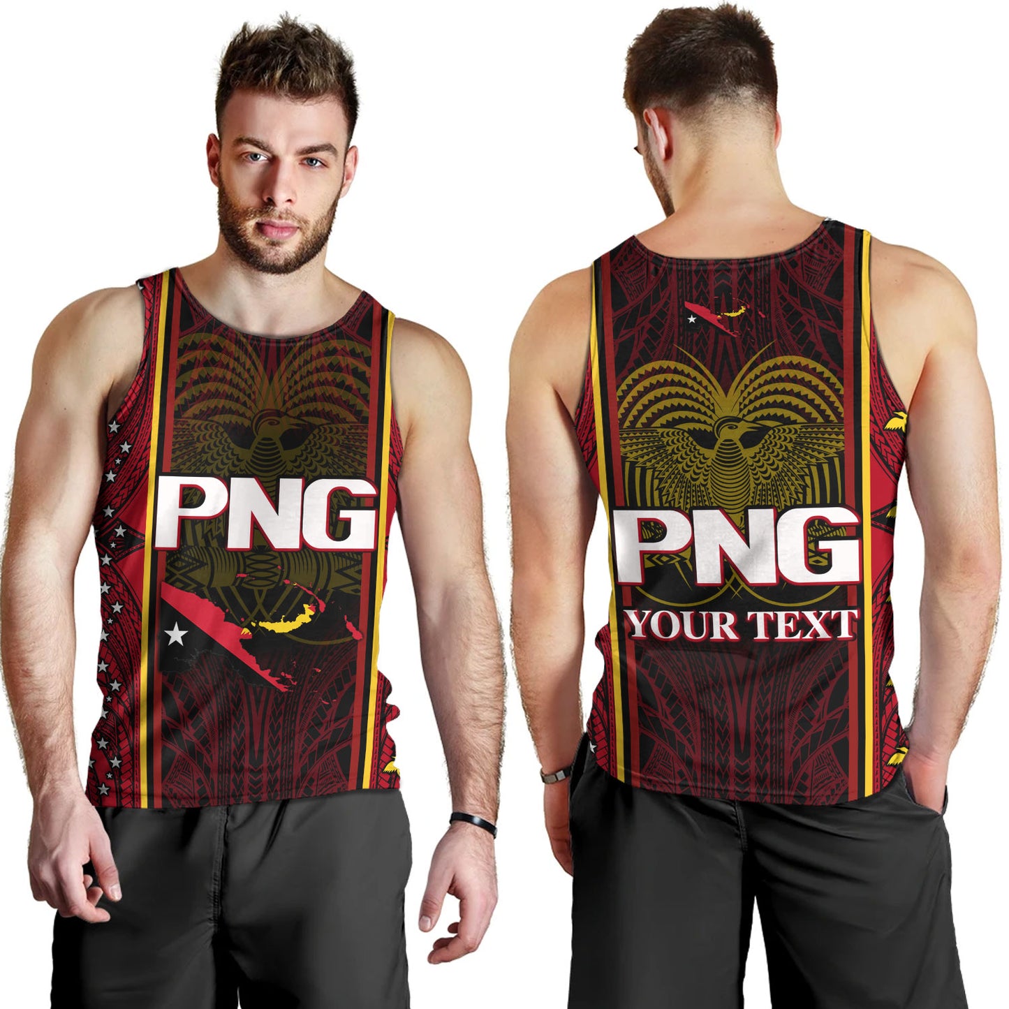 Papua New Guinea Custom Personalised Tank Top Seal And Map Tribal Traditional Patterns