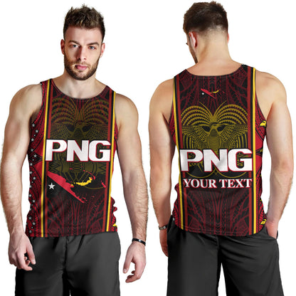 Papua New Guinea Custom Personalised Tank Top Seal And Map Tribal Traditional Patterns