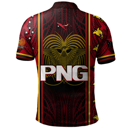 Papua New Guinea Custom Personalised Polo Shirt Seal And Map Tribal Traditional Patterns