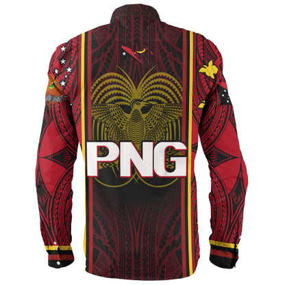 Papua New Guinea Custom Personalised Long Sleeve Shirt Seal And Map Tribal Traditional Patterns